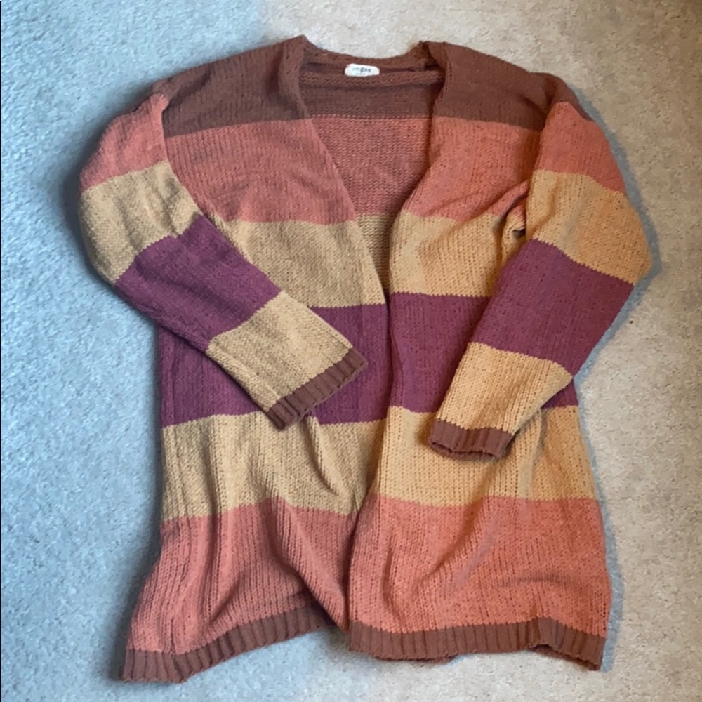 Chenille Striped Cardigan